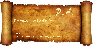 Parma Acicét névjegykártya